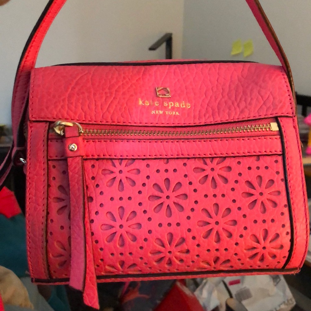 🔥Low! Kate Spade Floral Embossed Crossbody Bag